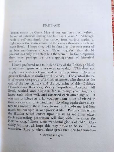 Winston Churchill ( Essays) Title, Great Contemporaries, 1942