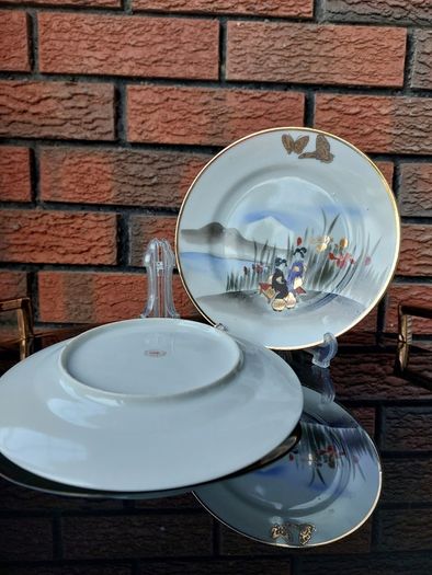 Antique Japanese Geisha Plates x 2