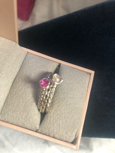 Sterling silver HHN designer pearl ring