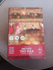 10 LED snow filled christmas string lights