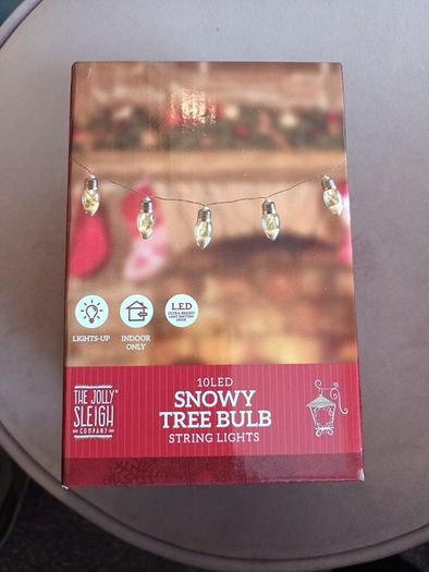 10 LED snow filled christmas string lights