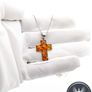 Natural Baltic Amber 925 Cross On Sterling Silver Chain Image 9