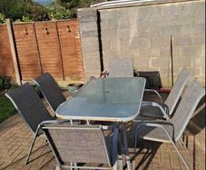 garden table and chairs