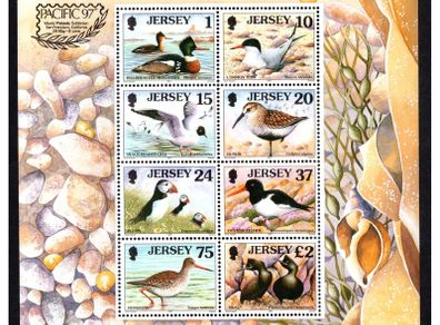 1997 Jersey Seabirds and Waders Definitive Stamp Miniature Sheet MNH
