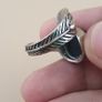 Lot Of 2 Vintage Suliemani Eye Agate Brass Rings Image 9