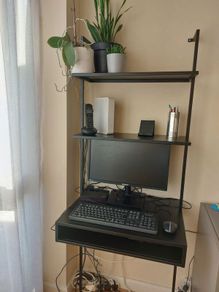 Leaning ladder style desk, metal, black