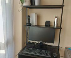 Leaning ladder style desk, metal, black