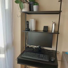 Leaning ladder style desk, metal, black