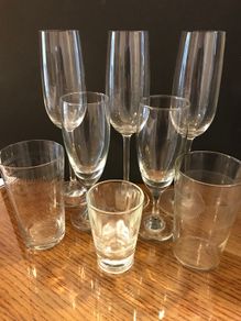 Champagne, Tumblers and Shot Glasses