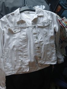 girls white denim jacket