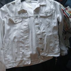 girls white denim jacket