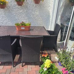 Rattan Garden Set with Four Chairs
