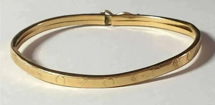 Vintage 9ct Gold Childs Patterned Bangle