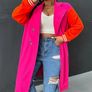 Plus Size Colour Block Coat Image 2