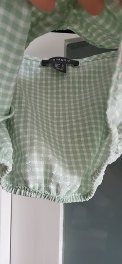 PRIMARK mint green gingham co-ord Sz 10UK