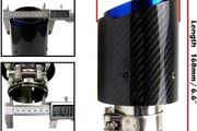 Car Exhaust Tip Tail Throat, Stainless Steel Car Straight Exhaust Pipe, 63-101 Mm Carbon Fiber Glossy Rear Tip Tail Throat for Car Universal
