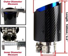 Car Exhaust Tip Tail Throat, Stainless Steel Car Straight Exhaust Pipe, 63-101 Mm Carbon Fiber Glossy Rear Tip Tail Throat for Car Universal