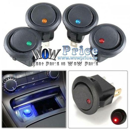25733 4X LED 12V 20Amp Car Boat Marine Rocker SPST Toggle ON/OFF Switch