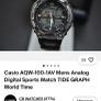 casio AQW 100 rare tidegraph watch sports watch moon phase  sea watch Image 2