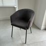Dark Grey Fabric Dining Chairs Image 3