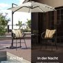 Parasol, Cantilever Parasol, 300 cm, 28 Solar LED Lights, UPF 50 Garden Umbrella, 360 Rotatable, Tilt Angle Infinitely Adjustable, with Crank, Cross Base, Image 7