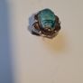 ringVintage Egyptian Hallmarked Solid Silver Scarab Beetle Ring Faience Scarab Image 10