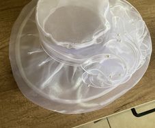 White organza wedding hat