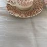 Vintage English Ironstone "Provence Red" Floral Chintz Tea Cup & Saucer Set (11 Pieces - Stamped) Image 2