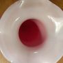 Retro Hand Blown Red Glass Vase Cased in White Cherry Blossom 70's Image 5