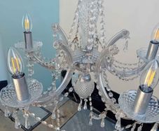 2 x silver 5 arm Chandelier