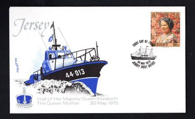 1975 Jersey Royal Visit Commemorative Stamp cover commemorating renaming of the Island's new lifeboat the "Thomas James King"