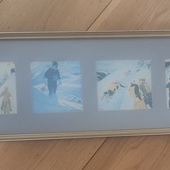 Free Professionally framed small Watercolour Paintings with skiing theme