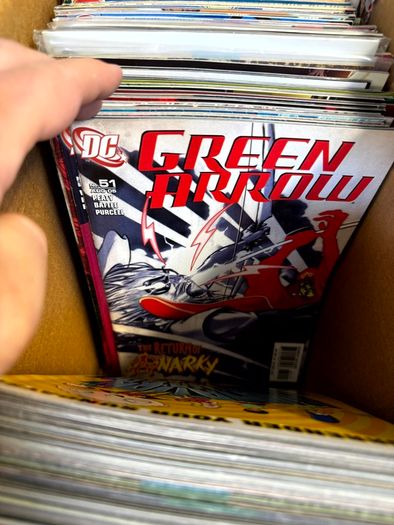 DC, Marvel Long Comic Box w 290 comics for Sale