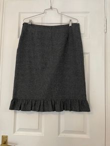 Avoca Herringbone Wool Mix Skirt - Size 2