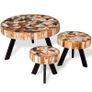 Three Piece Coffee Table Set Solid Reclaimed Wood Image 5