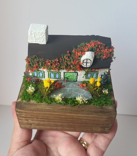 Handcrafted tiny wooden cottage