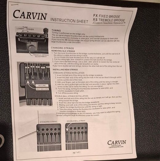 Carvin HH1 Allan Holdsworth signature model guitar