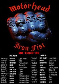 Motorhead Iron Fist Tour Poster 1982