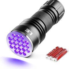 21 LED 395nm UV Torch, Black Light Detector for Pets Urine, Stain, Bed Bugs on Carpet or Floor, Fake Banknote and More, Valentines Day Gift, 3 AAA Batteries Included (FREE SHIPPING)