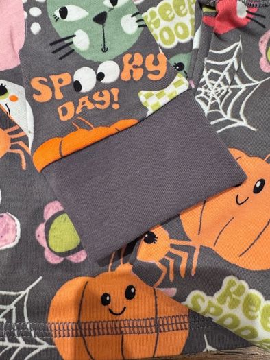 Next Cotton Halloween Grey Pumpkin & Ghost Pyjamas (age 7-8yrs)
