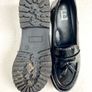 size 5 black high shine heel loafers with tassels Image 4