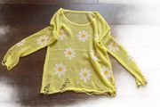 Brand New Semi-Sheer Distressed Knit Sweater