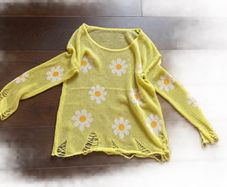 Brand New Semi-Sheer Distressed Knit Sweater