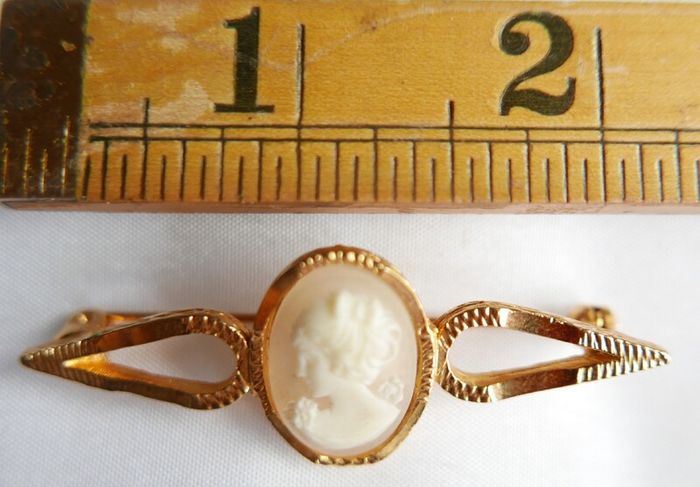 Vintage Exquisite English Cameo on a bar pin