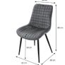 Set of 6 Grey Velvet Dining Chairs Image 4