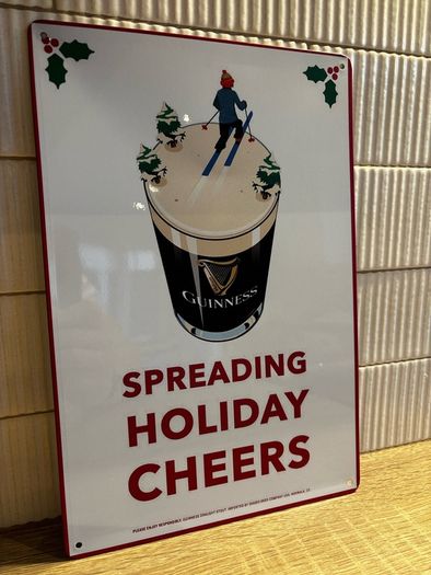 Guinness Christmas Tin Metal Sign