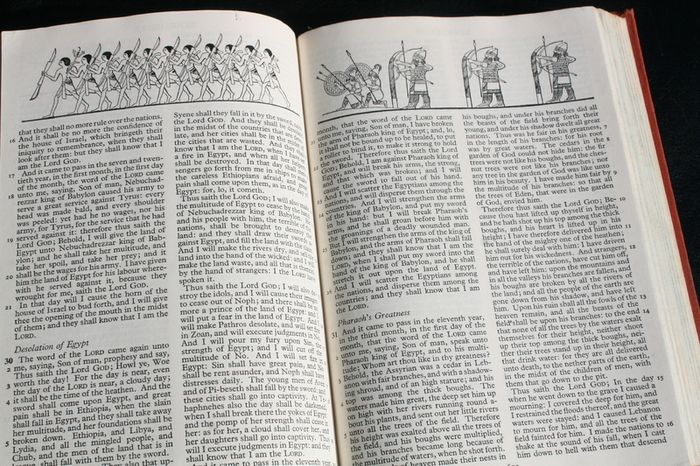 Vintage 1956 THE BIBLE AUTHORIZED Version, Rare Illustrated Bible, Fourth Impression Hard Cover, British & Foreign Bible Society, London