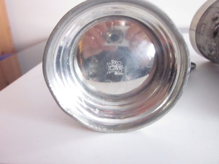 Vintage Pair of Reid Zinn Germany Pewter Stein