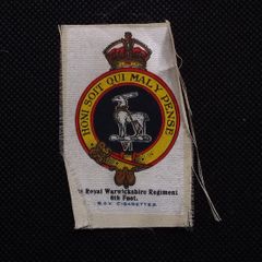 The Royal Warwickshire Regiment : 1915 Cigarette Silk - WW1