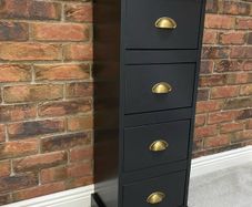 Tall Narrow 4 Drawer Chest of Drawers / Storage Unit Refinished